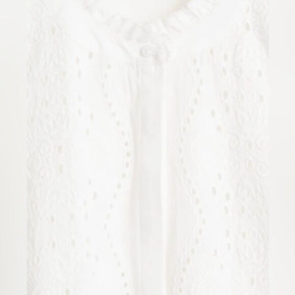 Mango Embroidered Blouse Cotton New - Picture 3 of 4